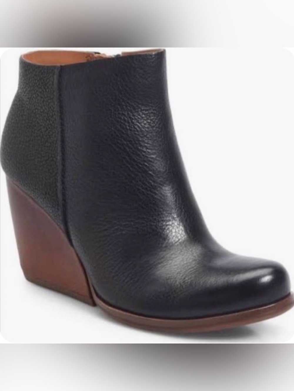 Kork Ease Natalya Leather Wedge Zip Ankle Boots Booties Size 9